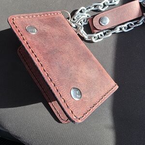 Brown Leather Chain Wallet